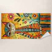 Whimsikkatze Strandtuch (Vorderseite)