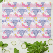 Whimsikkatze und Wintergebirge mit Niedlicher Sonn Geschirrtuch (Gefaltet)