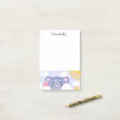 Whimsikkatze und Wintergebirge mit Niedlicher Sonn Post-it Klebezettel (Auf Schreibtisch)