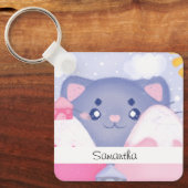 Whimsikkatze und Wintergebirge mit Niedlicher Sonn Schlüsselanhänger (Vorderseite)