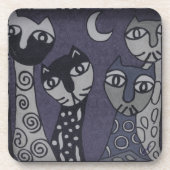 Whimsikkatzen Abstrakte Stoffe Art Getränkeuntersetzer (Vorderseite)