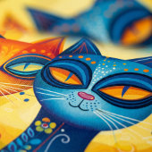 Whimsikkatzen in Harmonie: farbenfrohe Kunst des V Poster