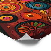 Whimsikkatzen in Harmonie: farbenfrohe Kunst des V Poster (Ecke)