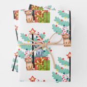 Whimsikkatzen in Hasen und Weihnachtsmuster Geschenkpapier Set (Beispiel)