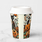 Whimsikkatzen, Pumpkins und Fledermäuse Pappbecher (Rechts)