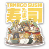 Whimsikkatzen Tamago Sushi Workshop Aufkleber (Vorderseite)