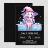 Whimsikkids Wizard Geburtstag Einladung (Vorne/Hinten)