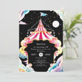 Whimsikkinder Zirkus Geburtstag Einladung (Stehend Vorderseite)