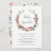 Whimsikkranz | Einladung von Floral Baby Sprinkle (Vorne/Hinten)