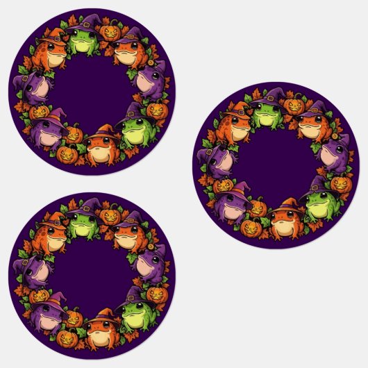 Whimsikkraut mit Toad Jackolanterns verziert Etiketten (Gruppe)