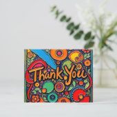 Whimsikkreise und Blume Danke Karte (Stehend Vorderseite)