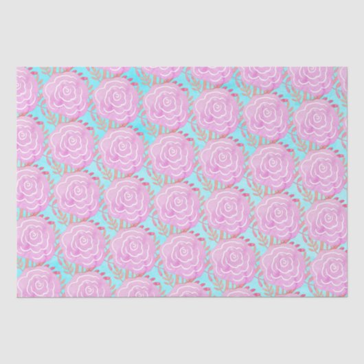 Whimsikkühne farbige Rose Seidenpapier (Vorderseite)