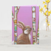 Whimsikkunst Bunny 2 Karte (Gelbe Blume)