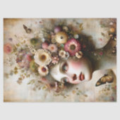 Whimsikrosa Blütenmäulchen, antike Dekoupage Seidenpapier (Vorderseite)