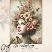 Whimsikrosa Blütenmäulchen, antike Dekoupage Seidenpapier