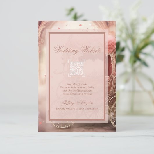 Whimsikrosa Kutsche RSVP Karte (Stehend Vorderseite)