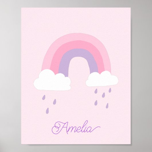 Whimsikrosa Lila Regenbogen Bezeichnung der Wolken Poster (Vorne)