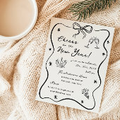 Whimsikskizziertes Silvesterfest-Party Einladung