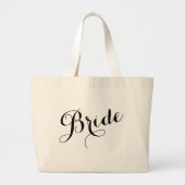 Whimsikskript Bride Bachelorette Tote Bag Jumbo Stoffbeutel (Vorne)
