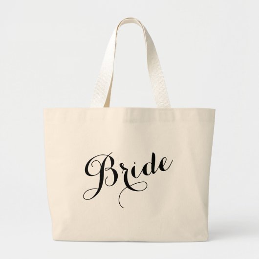 Whimsikskript Bride Bachelorette Tote Bag Jumbo Stoffbeutel (Vorne)
