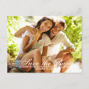Whimsikskript Save the Date Fotokarte Postkarte