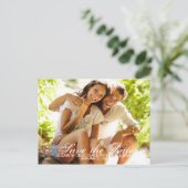 Whimsikskript Save the Date Fotokarte Postkarte (Stehend Vorderseite)