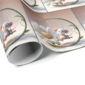 Whimsiksmaus auf einem dunklen Schwung Geschenkpapier (Rolleneckpunkt)