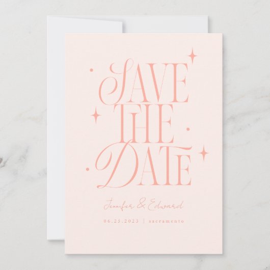 Whimsiksteine Rosa Save the Date (Vorderseite)