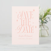 Whimsiksteine Rosa Save the Date (Stehend Vorderseite)