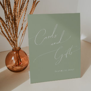 Whimsisage Green Baby Duschkarten und Geschenke Sockelschild