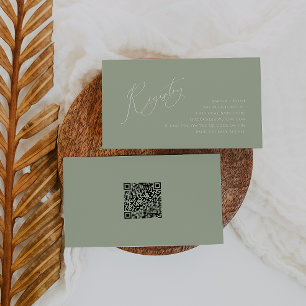 Whimsisage Green QR Code Baby Registry Begleitkarte