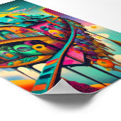 Whimsisängerische Fantasie farbenfrohe Plakatwand  Poster (Ecke)