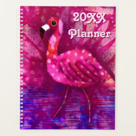 Whimsisch Abstrakt rosa Flamingo Green Lila Planer