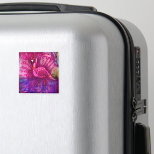 Whimsisch Abstrakt rosa Flamingo Lila grün Magnet