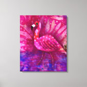 Whimsisch Abstrakt rosa Flamingo Tropical Leinwanddruck (Vorderseite)