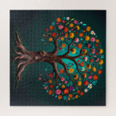 Whimsisch blühender Baum Puzzle (Horizontal)