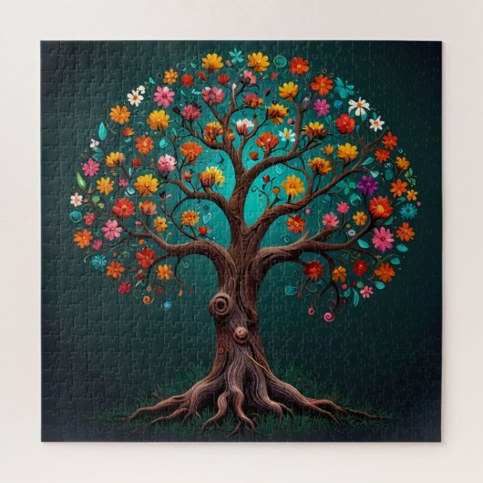 Whimsisch blühender Baum Puzzle (Vertikal)