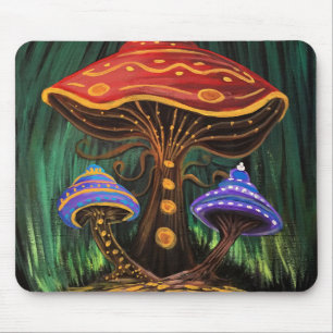 Whimsisch-buntes Pilz-Cottagecore-Schreibtisch-Acc Mousepad