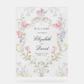 Whimsisch elegante Rokoko-Blumenwappen-Hochzeit Acrylschild (Vorderseite)