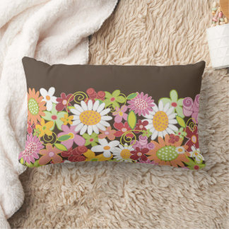 Whimsisch farbenfrohe Frühlingsblumen Garten Kisse Lendenkissen