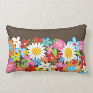 Whimsisch farbige Frühlingsblumen Garten Kissen