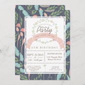 Whimsisch florales Slumber Party laden Einladung (Vorne/Hinten)