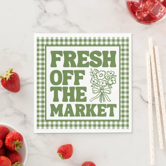 Whimsisch Frisch vom Markt Grüne Hochzeitsdusche Serviette (Beispiel)