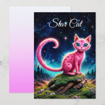 Whimsisch leuchtende Katze, blaue Augen langen Sch