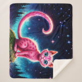 Whimsisch leuchtende Katze, blaue Augen langen Sch Sherpadecke (Vorderseite)