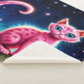 Whimsisch leuchtende Katze, blaue Augen langen Sch Sherpadecke (3/4)