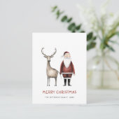 Whimsisch Minimalistisch Weihnachtsfeiertag des We Postkarte (Stehend Vorderseite)