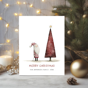 Whimsisch Minimalistisch Weihnachtsfeiertag des We Postkarte