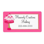 Whimsisch Pink Cupcakes Custom Bakery Label (Vorne)