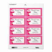 Whimsisch Pink Cupcakes Custom Bakery Label (Vorne)